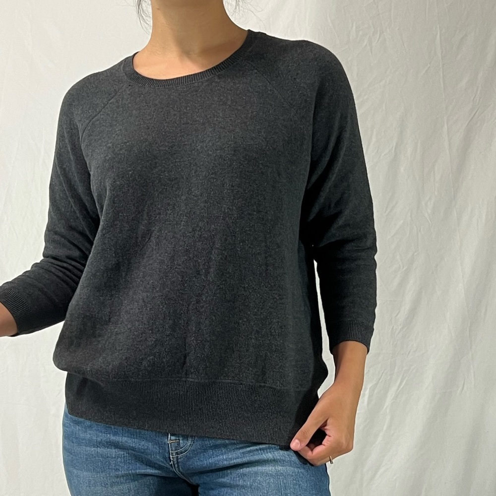 Soft Joie charcoal grey cotton blend sweater size Small